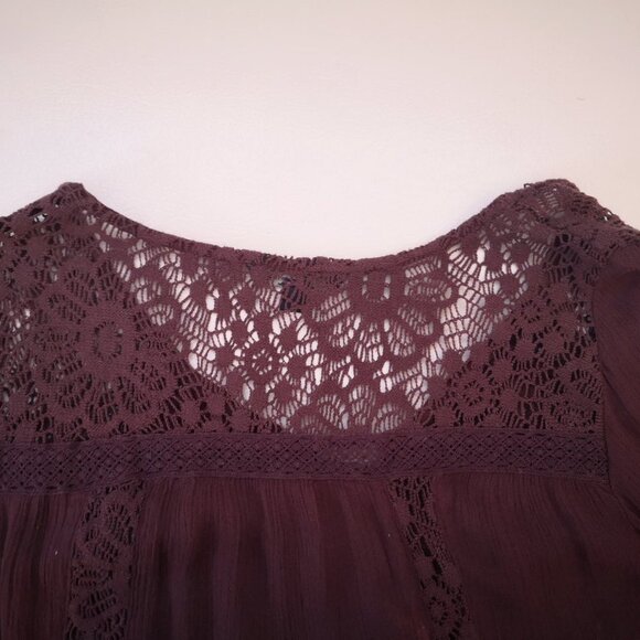 American Eagle Outfitters Ladies Burgundy Long Sleeves Blouse - Picture 5 of 14